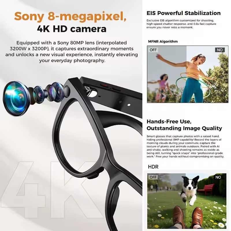 Novo 800w 4k câmera hd óculos  - Photography Japanese avaliação e preço